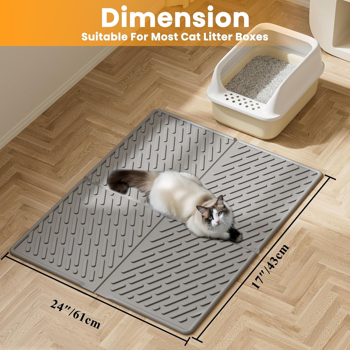 Cat Litter Box Mat - Scratch-Resistant, Easy to Clean, Soft on Paws, Waterproof & Urine-Proof