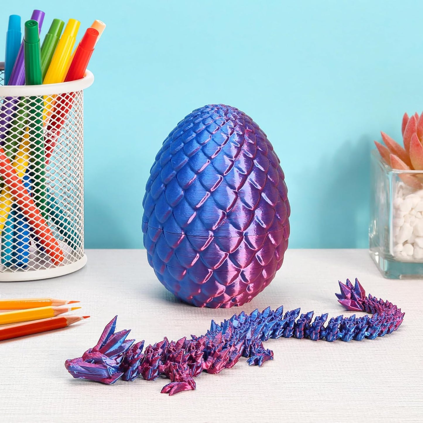 3D Printed Dragon Surprise Egg – Dinosaur Fidget Toy Gift for Kids, Birthdays & Holidays – Purple
