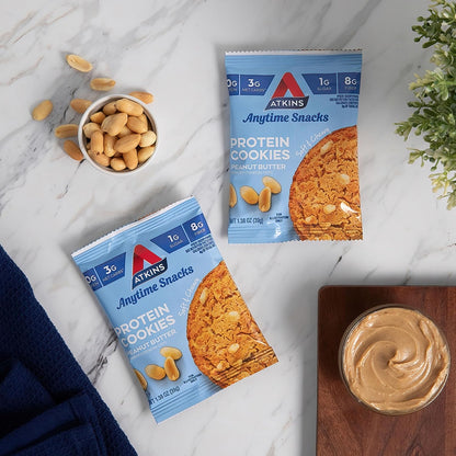 Peanut Butter High-Protein Cookies – Keto-Friendly, 3g Net Carbs, 1g Sugar, Low-Carb Snacks (4 Count)