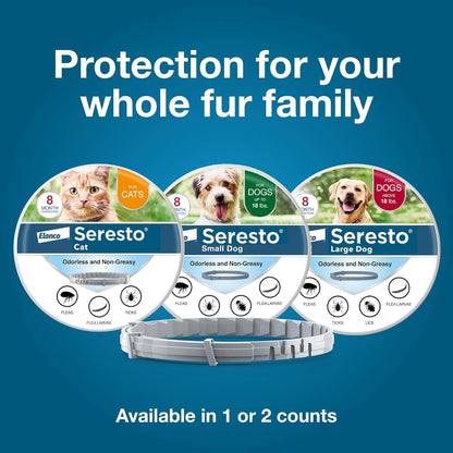 Flea & Tick Collar for Dogs Over 18 lbs – 8-Month Treatment & Prevention Protection