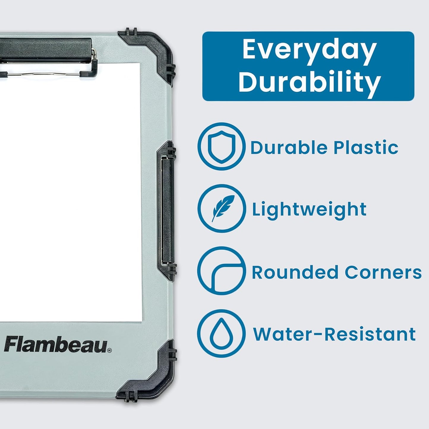 Heavy-Duty Contractor Clipboard Document Holder, Portable Storage Organizer for Papers, Receipts & Forms | Office, School & Jobsite Use, Grey