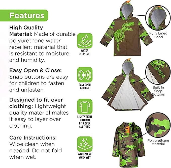 Kids Umbrella & Rain Coats Set for Girls and Boys