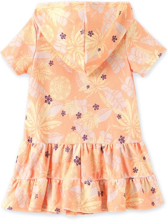 Moana Girls Swim Cover-Up – Hooded Terry Cloth Zip-Up Swimsuit Coverup for Ages 2–9 Years Old