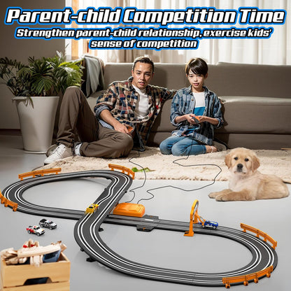 Slot Car Race Track Sets for Boys with 2 High-Speed Slot Cars, Battery or Electric Car Track