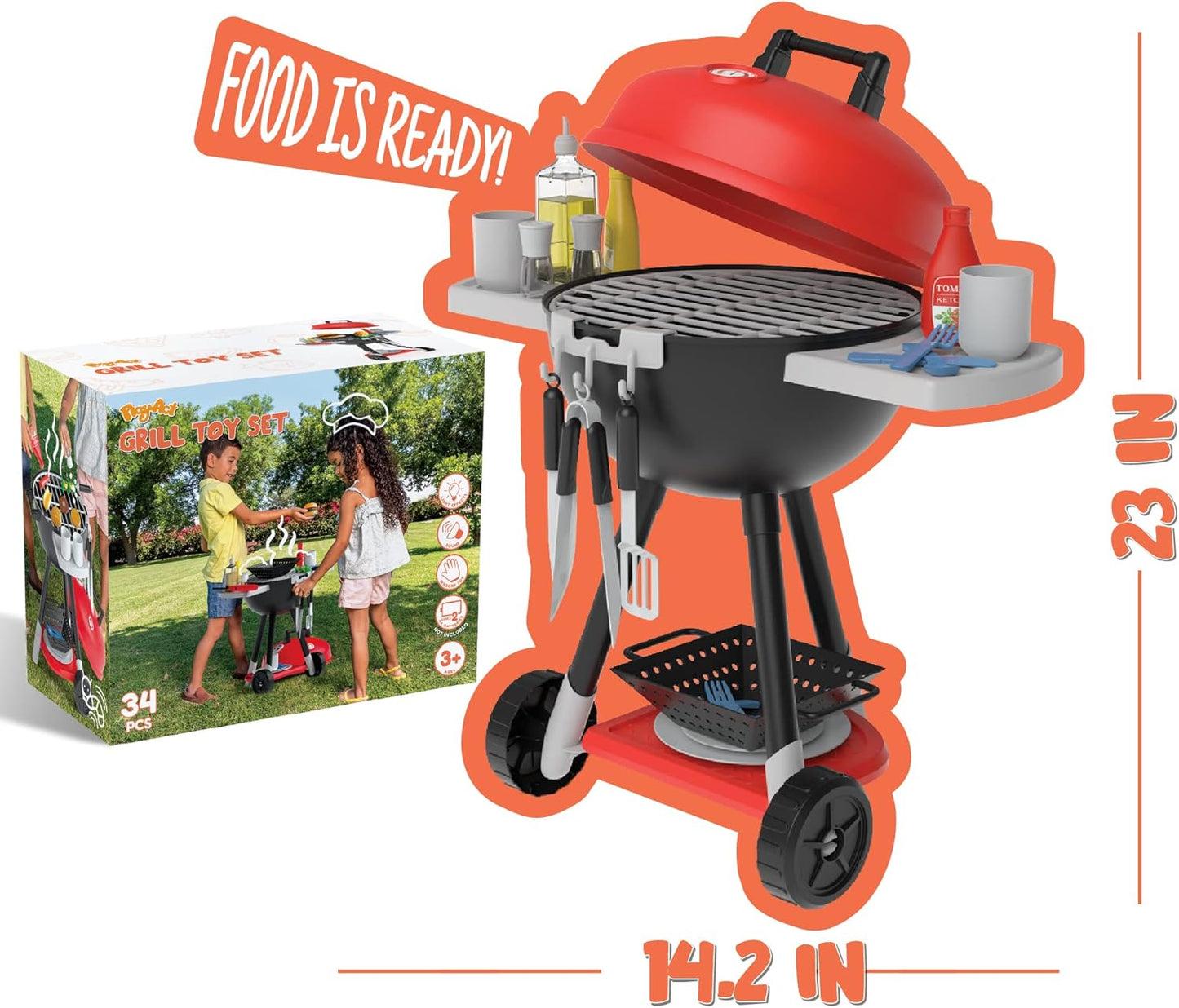 34 Pieces Kitchen Toy Set Little Chef Play Birthday Gift for Boys Girls Kids