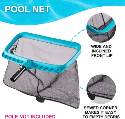 Deluxe Pool Cleaning Kit: 2 Brush Heads & 2 Skimmer Nets Included (No Pole)