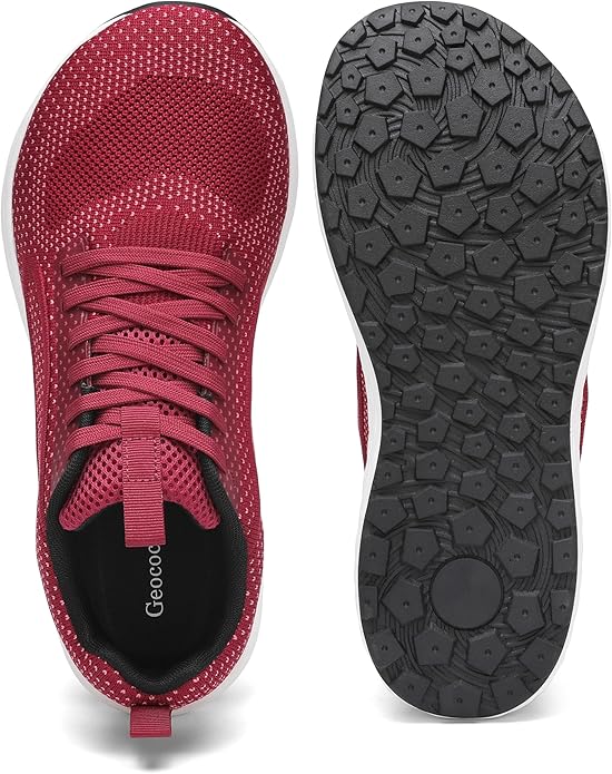 Red Zero Drop Road Running Shoes for Men: Lightweight, Breathable, and Wide Toe Box for Tennis and Gym