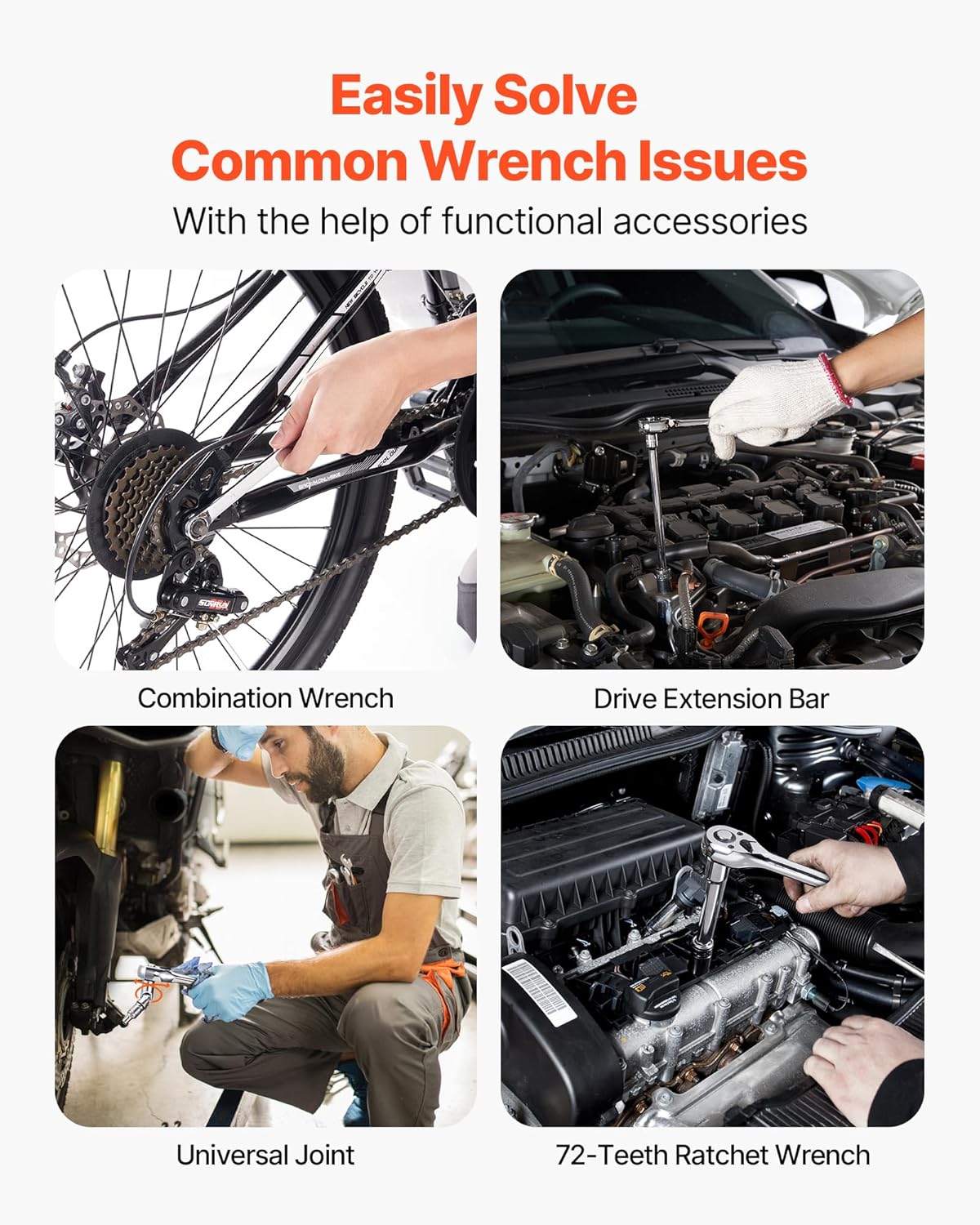 450-Piece Mechanics Tool Set & Socket Set, SAE & Metric, 1/4", 3/8", & 1/2" Drive