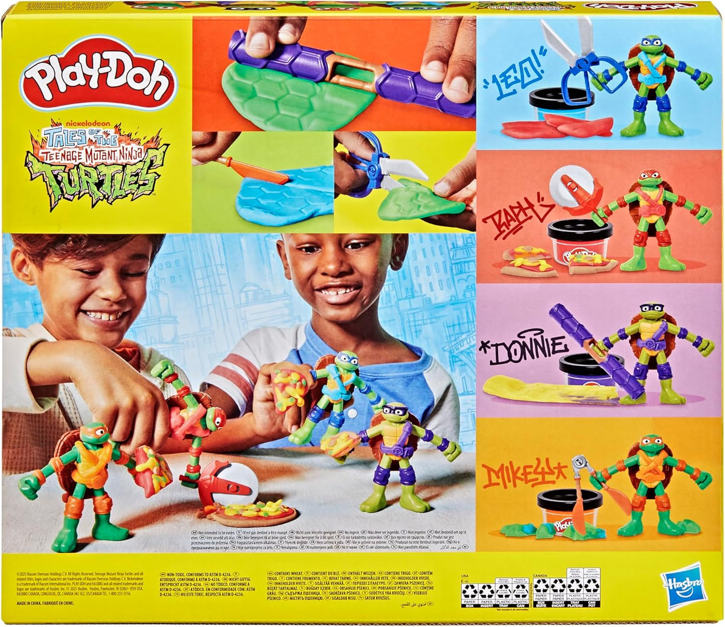 Play-Doh TMNT Cowabunga Creations 4-Inch Action Figures Set for Ages 4+