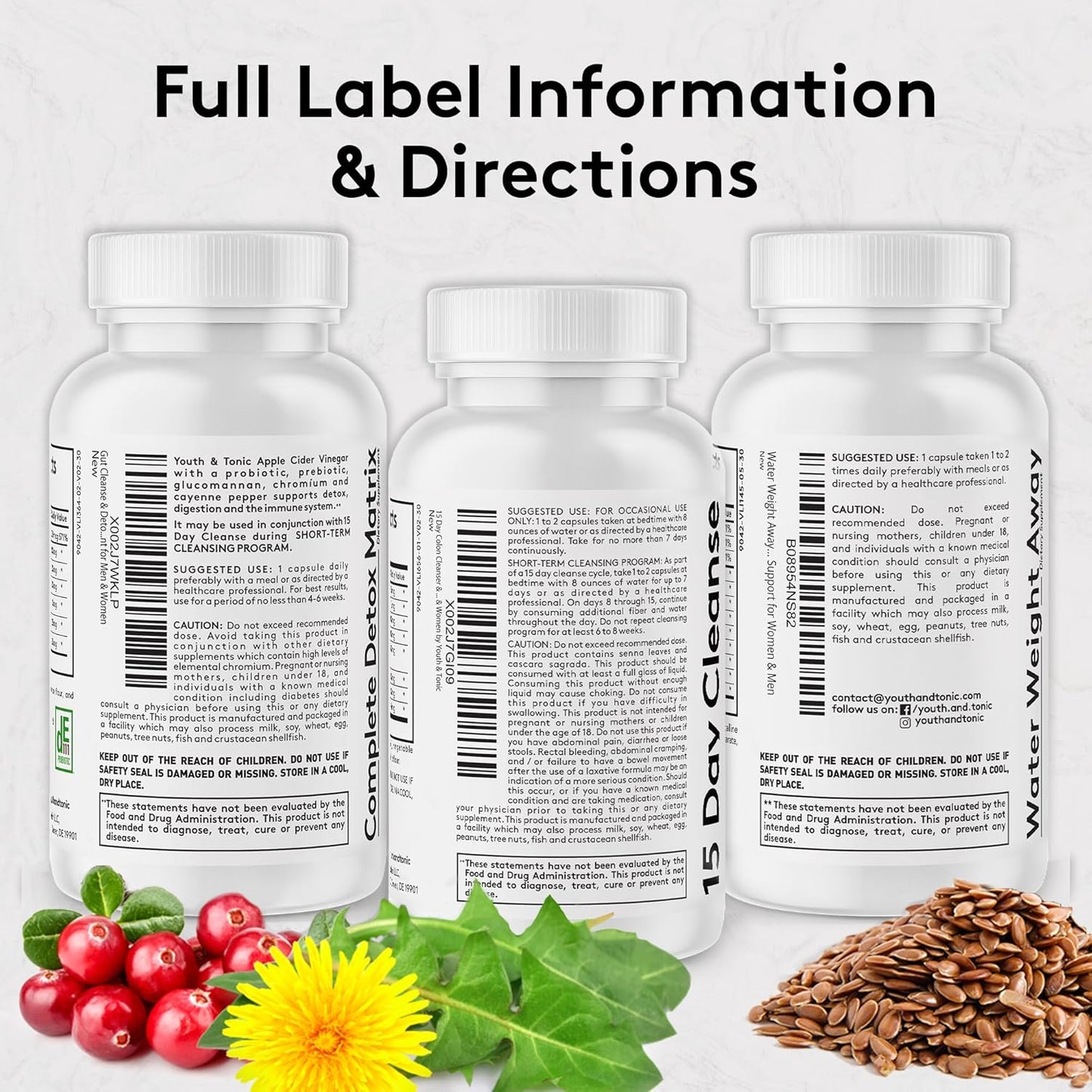 3-Pack Detox Cleanse – Colon Cleanse, Water Loss & Probiotic Weight Management (90 Pills)