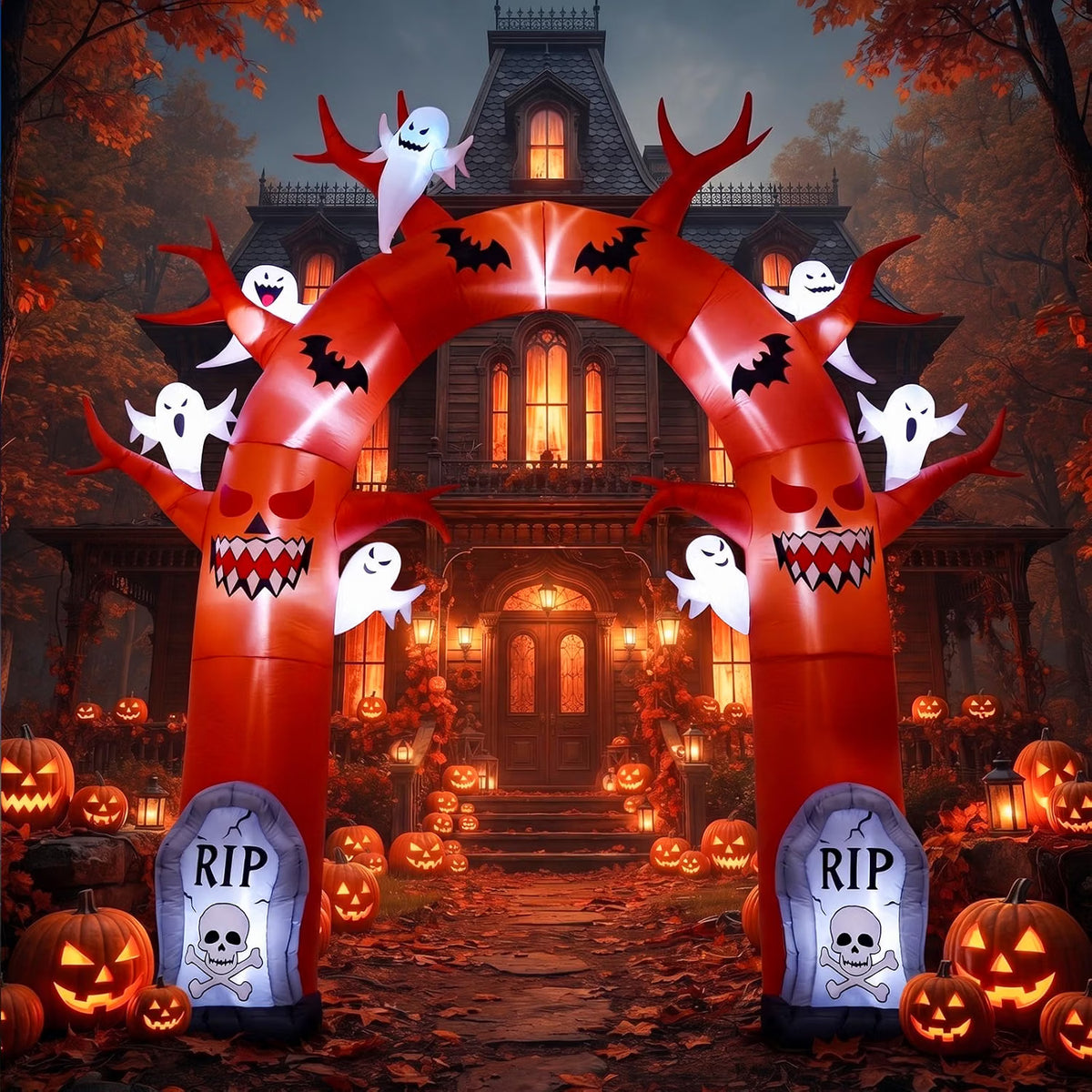 10 FT Halloween Inflatable Dead Tree Archway – LED Light-Up Outdoor Blow-Up Decoration for Yard, Lawn & Garden