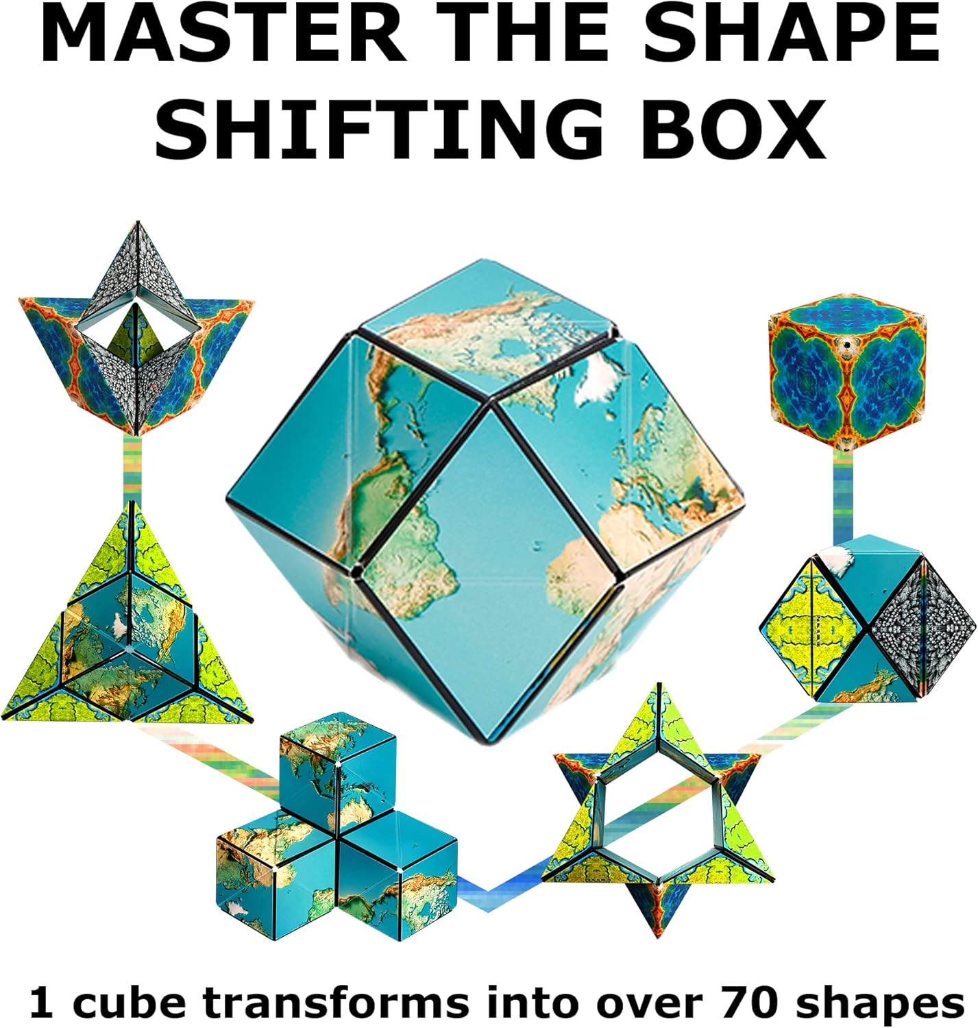 Shape Shifting Box: Award-Winning Fidget Toy with 36 Magnets - Transforms into 70+ Shapes, Sensory Gift for All Ages!