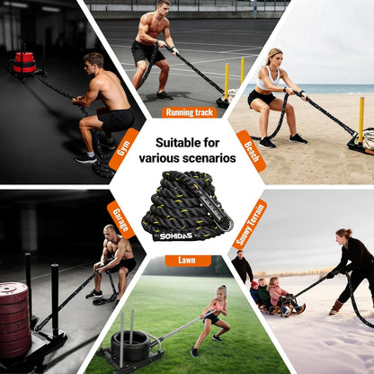 Weight Sled Pull Rope – Heavy-Duty Fitness Training Rope for Sled Push, Tire Pulling & Resistance Workouts