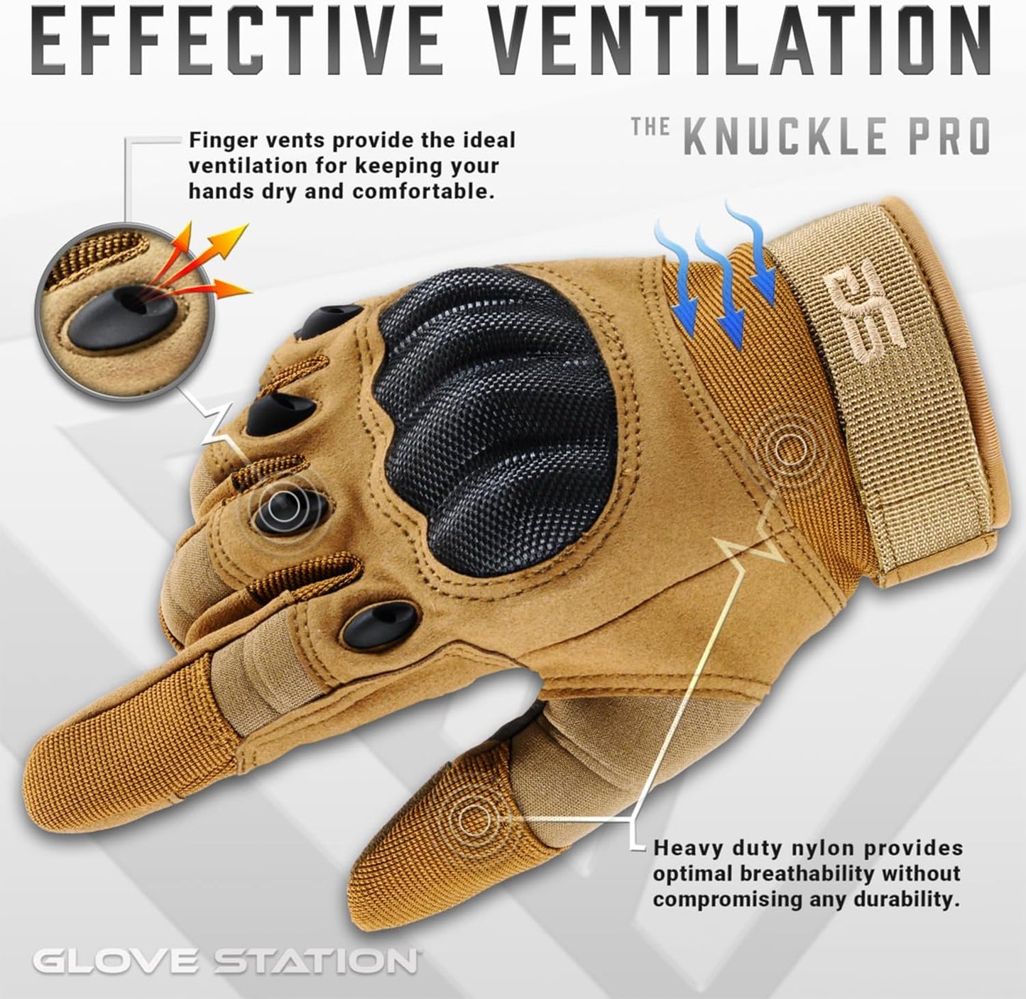 Men's Tactical Gloves - Touchscreen with Hard Knuckle Protection