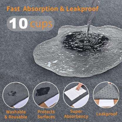 Extra Large Washable Dog Pee Pads (2 Pack) – Non-Slip Reusable Pet Mat, 36" x 48" – Gray