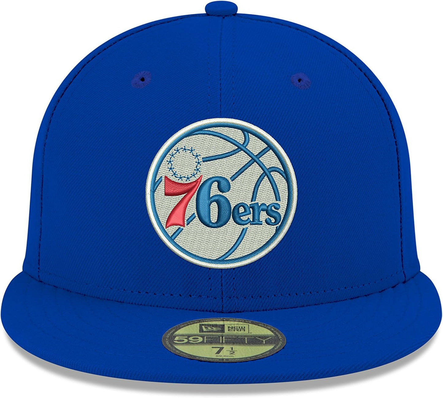 Philadelphia 76ers Official NBA Fitted Cap – Men's Royal Blue Team Hat, Size 7 3/8