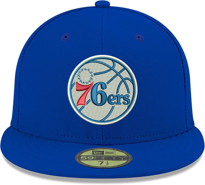 Philadelphia 76ers Official NBA Fitted Cap – Men's Royal Blue Team Hat, Size 7 3/8
