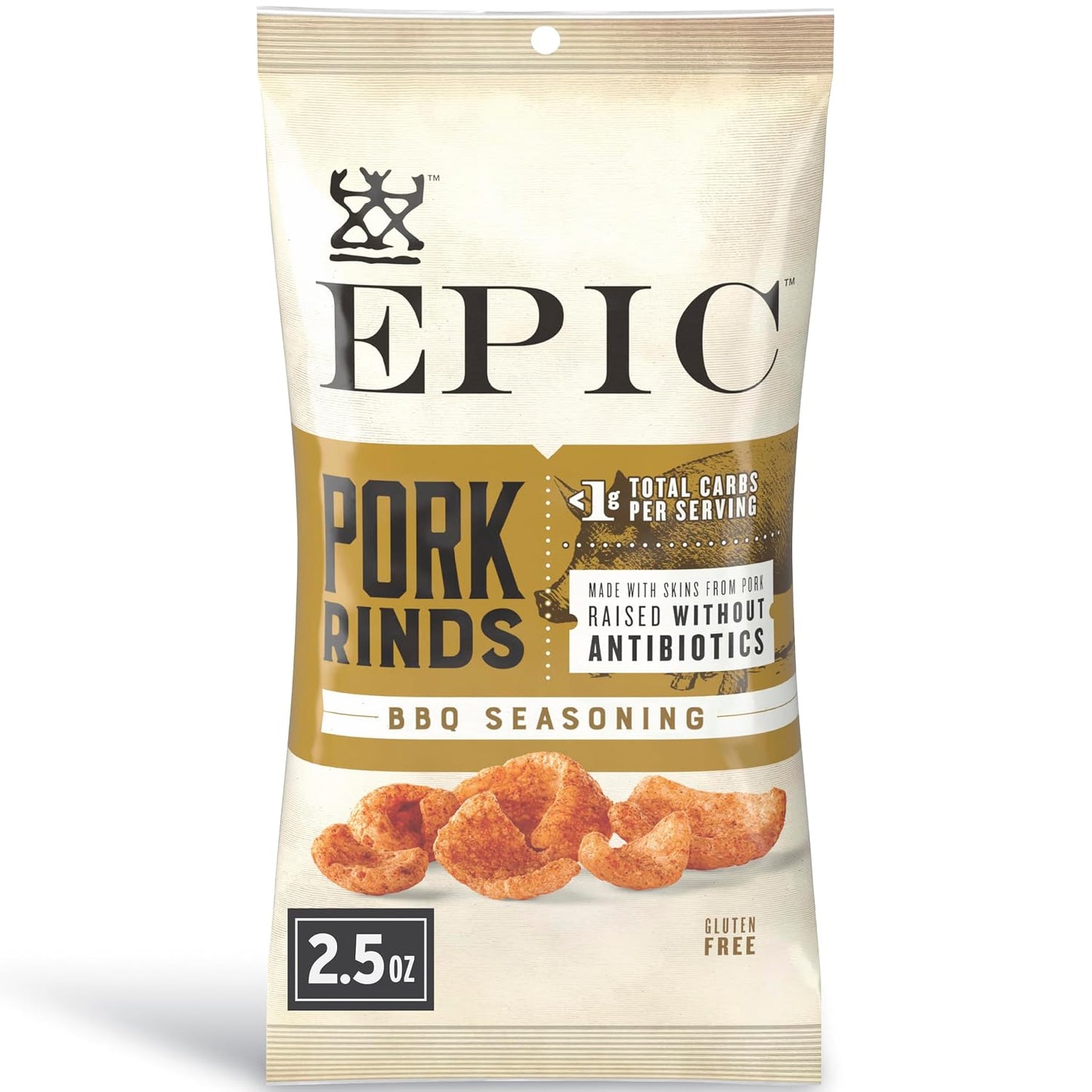BBQ Seasoning Pork Rinds – Gluten-Free, Keto & Paleo Friendly High-Protein Snack, 2.5 oz