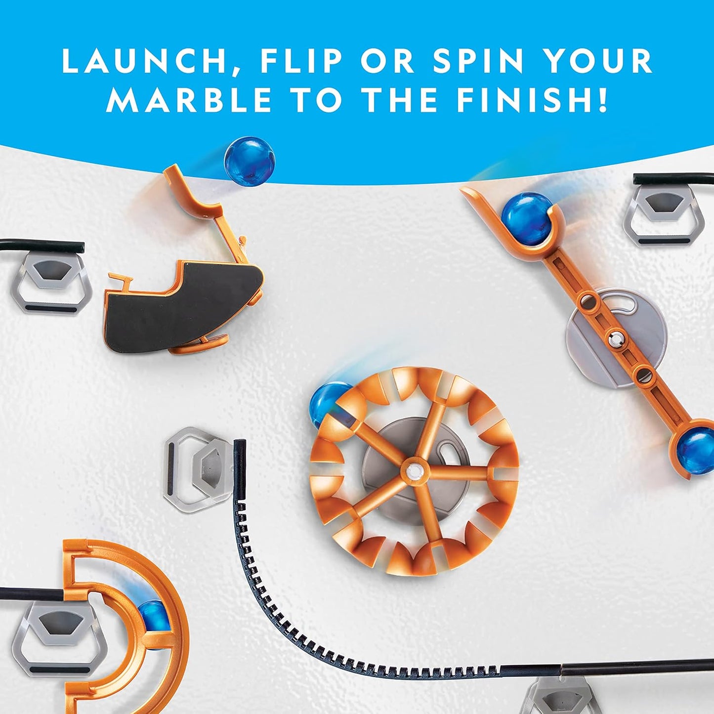 Magnetic Marble Run – 75-Piece STEM Building Set for Kids and Adults | Includes Magnetic Track, Trick Pieces, and Marbles for Creating a Marble Maze!