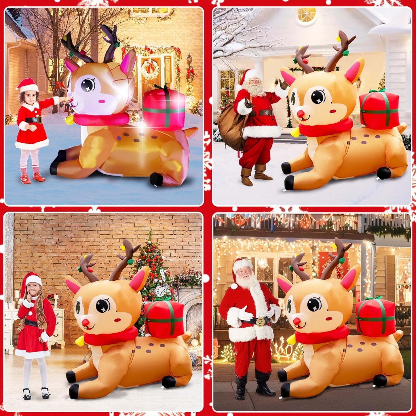 6FT Inflatable Christmas Elk Decoration with Built-in LEDs