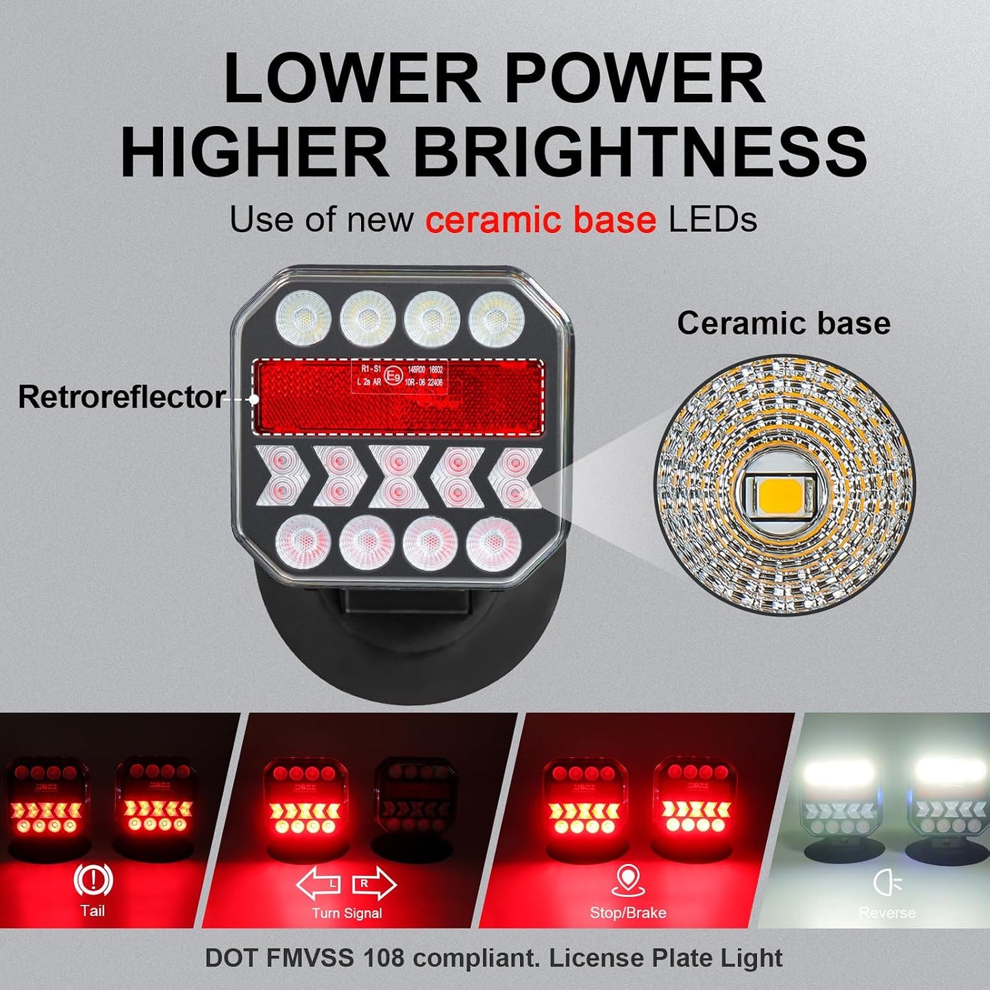 Wireless Magnetic Trailer Light Kit – Rechargeable USB-C Tow Lights with Reverse Lights & Built-In Reflectors for Trucks, RVs, Boats & Trailers