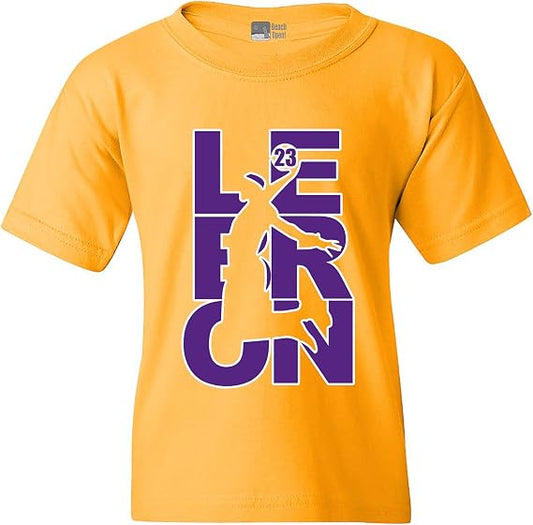 LeBron James #23 Basketball Youth T-Shirt – Kids Sports Fan Graphic Tee in Assorted Colors, Sizes XS–XL