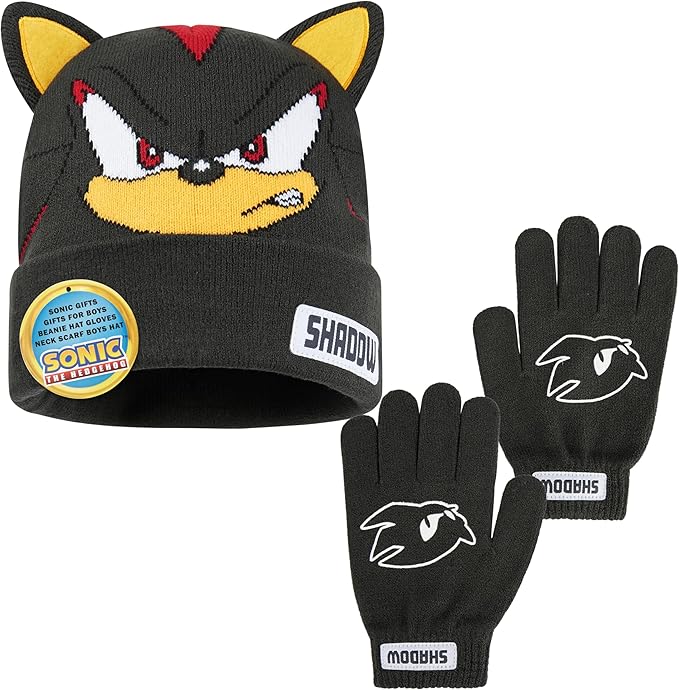 Boys’ Beanie & Gloves Set – Soft Knit Winter Hat and Gloves (Ages 4–12, Gamer Gift)