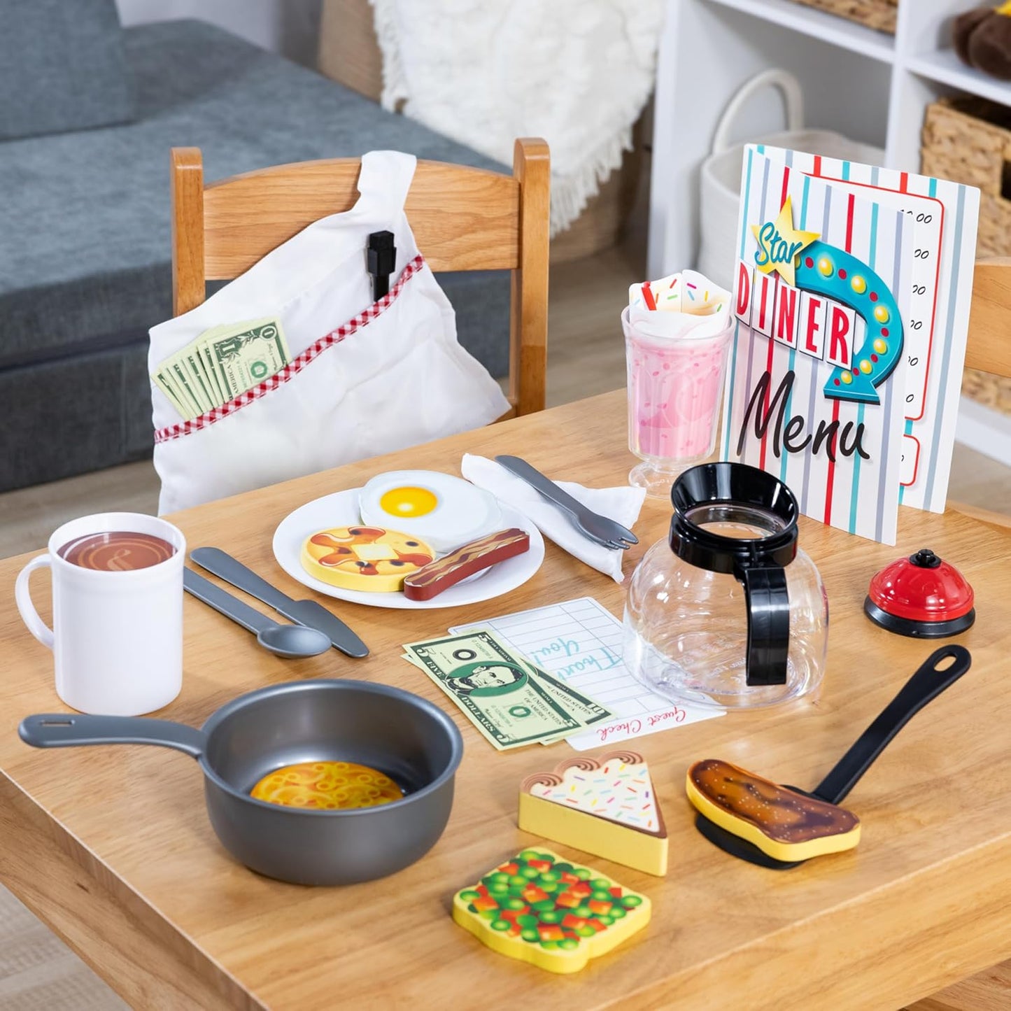 Diner Restaurant Play Set – 41-Piece Toy Food & Kitchen Accessories (Ages 3+)