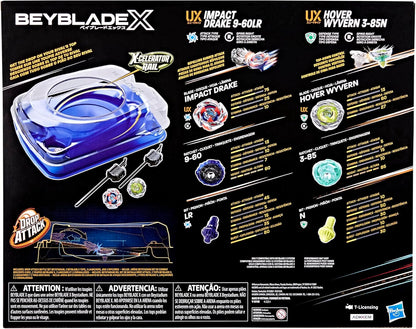 Beyblade X Drop Attack Set: Beystadium, 2 Tops & Launchers - Ages 8+
