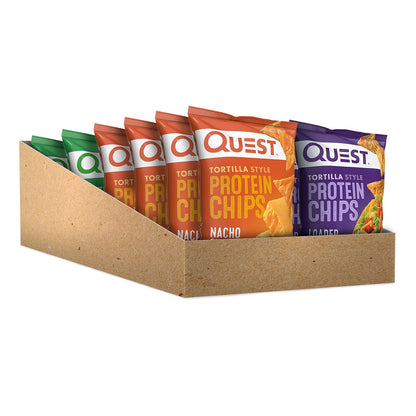 12-Count Quest Nutrition Tortilla Protein Chips Variety Pack – Chili Lime, Nacho Cheese & Loaded Taco | Low Carb, High Protein