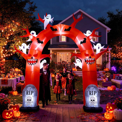 10 FT Halloween Inflatable Dead Tree Archway – LED Light-Up Outdoor Blow-Up Decoration for Yard, Lawn & Garden