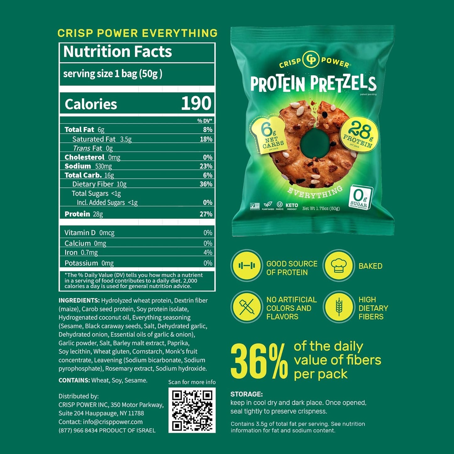 High-Protein Pretzel Variety Pack – Sea Salt, Sesame & Everything – Up to 28g Protein, High Fiber, Low Carb, No Added Sugar – 6 Pack – Vegan & Keto