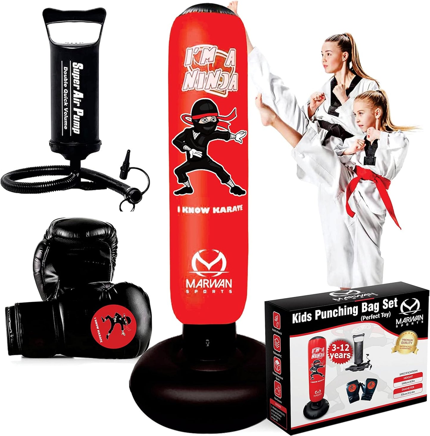 Kids Punching Bag Set Inflatable