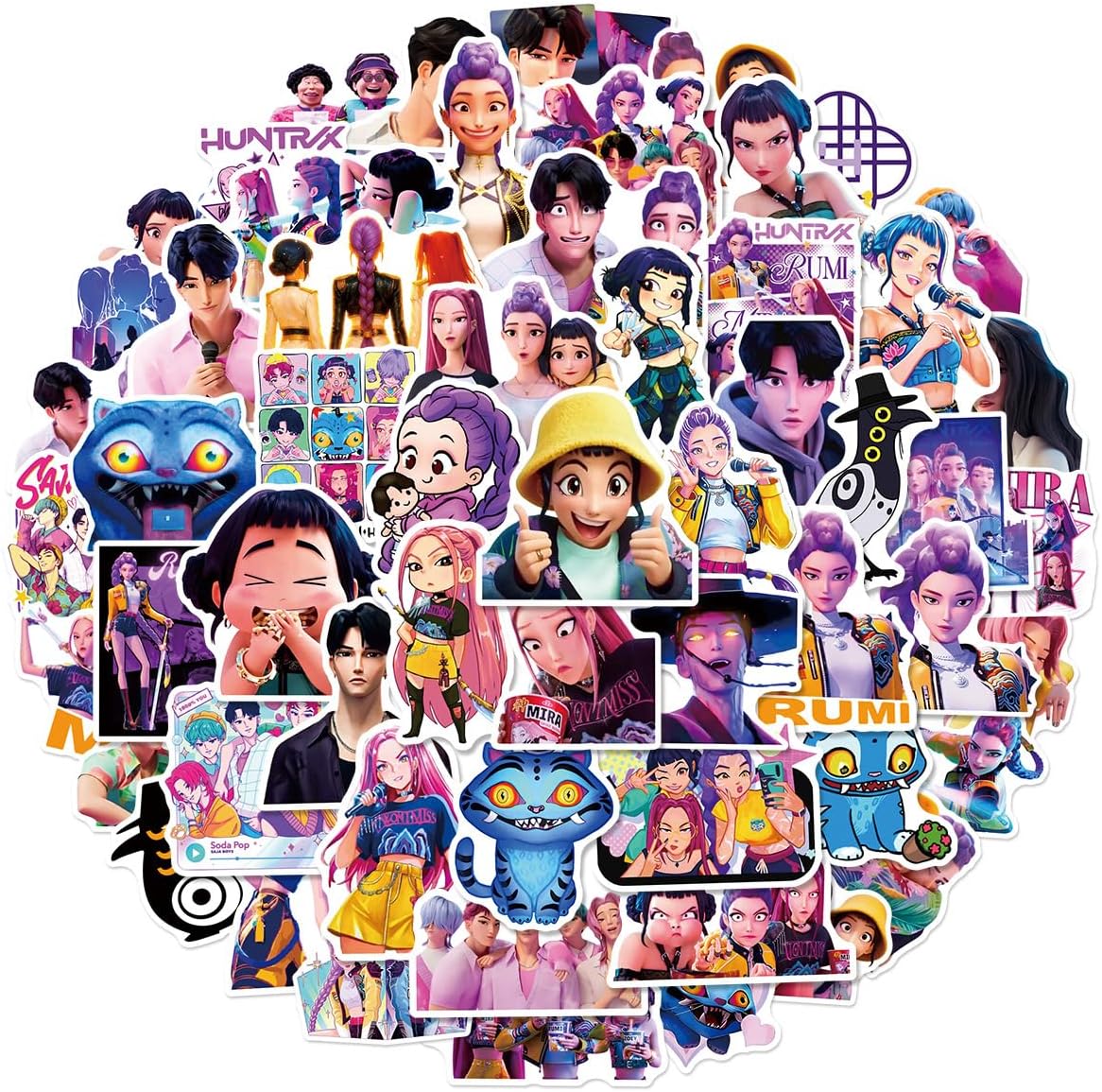 Demon Hunters Stickers (60 Pack) – Waterproof Vinyl Kpop Stickers for Water Bottle, Laptop & Phone