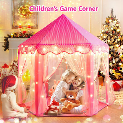 Princess Tent Girls Castle Play with Star Lights Toy