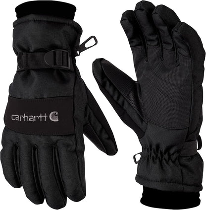 Men’s Waterproof Insulated Winter Gloves – Knit Cuff Cold Weather Gloves, Black, Large
