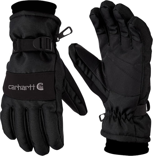 Men’s Waterproof Insulated Winter Gloves – Knit Cuff Cold Weather Gloves, Black, Large