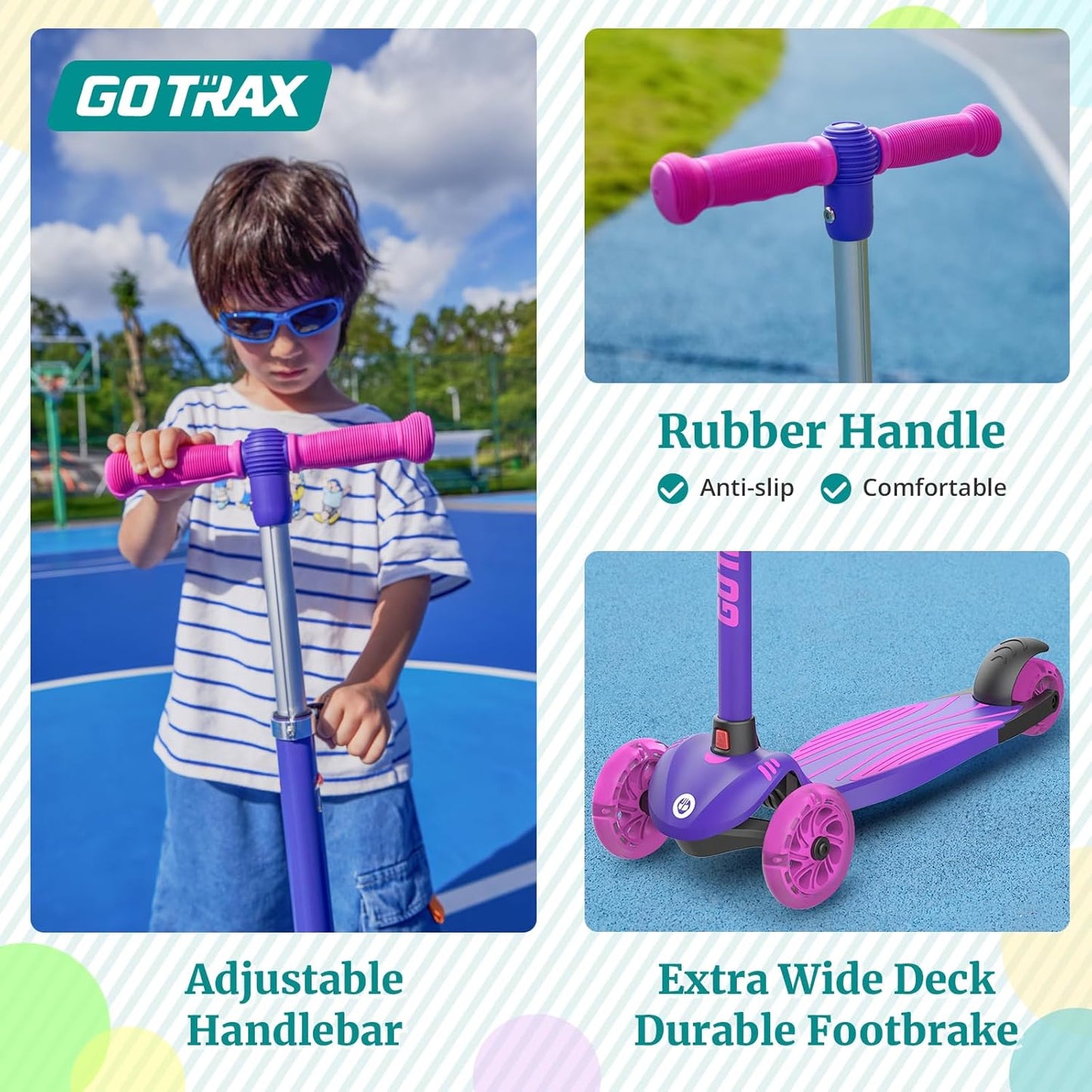 Kids Kick Scooter – LED Wheels, 3-Height Adjustable Handlebar & Anti-Slip Deck (Ages 2–8)