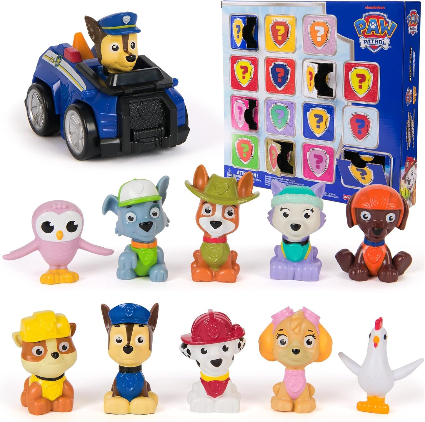 8 Mini Figures, 2 Animal Figures, 4 Sticker Sheets & 1 Pup Squad Racer - Kids Toys for Ages 3+