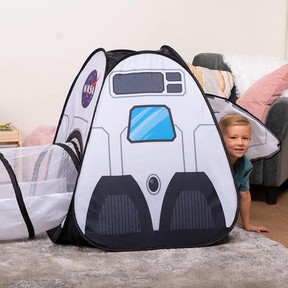 White Rocket Ship Play Tent Set with Tunnel - Indoor/Outdoor Kids' Spaceship Tent