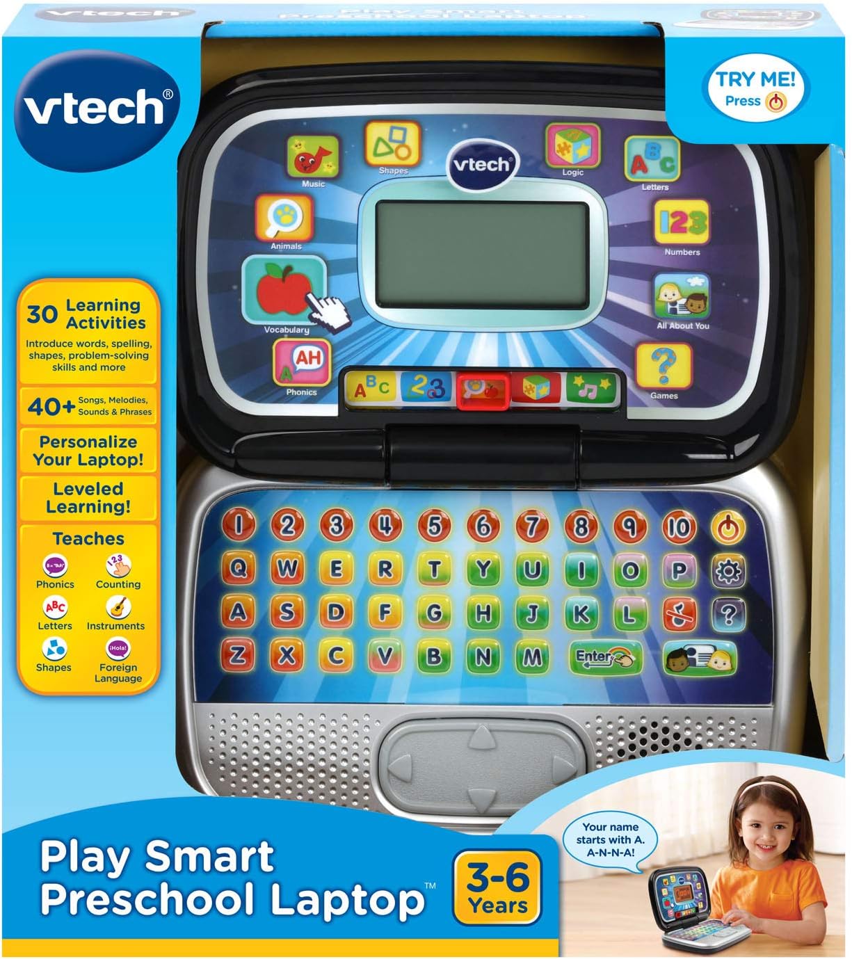 Kids Learning Laptop – Personalized Educational Toy with 30 Activities (Ages 3–6)