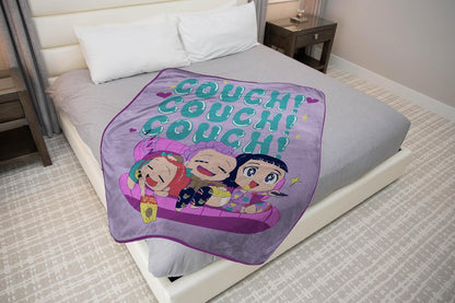 Kpop Demon Hunters Huntrix Plush Throw Blanket – Ultra Soft Fleece Kids Blanket, Purple 46x60