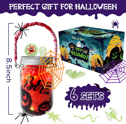 6-Piece Halloween Lantern Craft Kit for Kids – DIY Art Project & Party Activity for Ages 6–12, Basket Stuffer Gifts