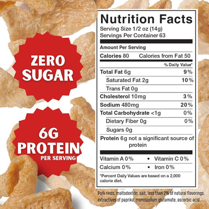 Hot & Spicy Microwave Pork Rinds (Chicharrones) – Bacon Curls, 1.75 oz Bags (18 Pack)