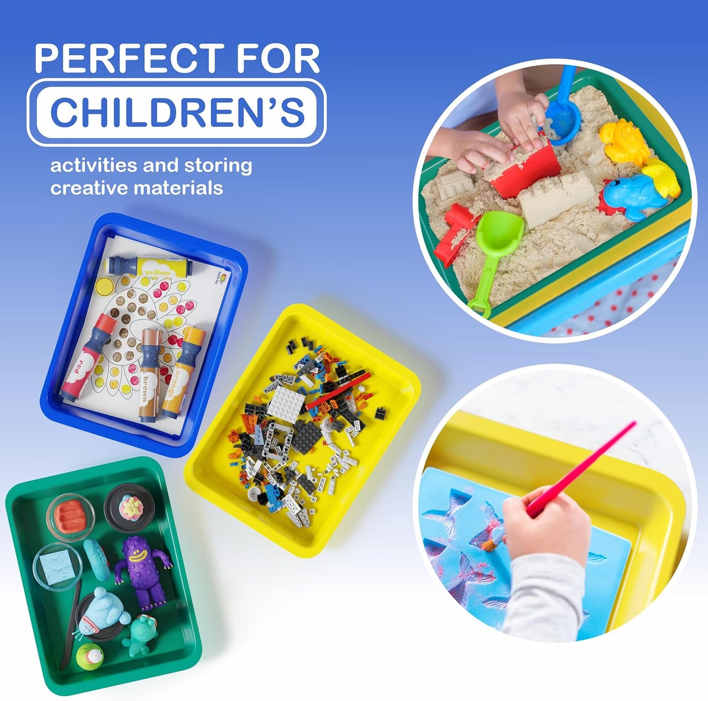 8 Art Trays for Kids: Perfect for Crafts, Lego, Painting, and Montessori Activities