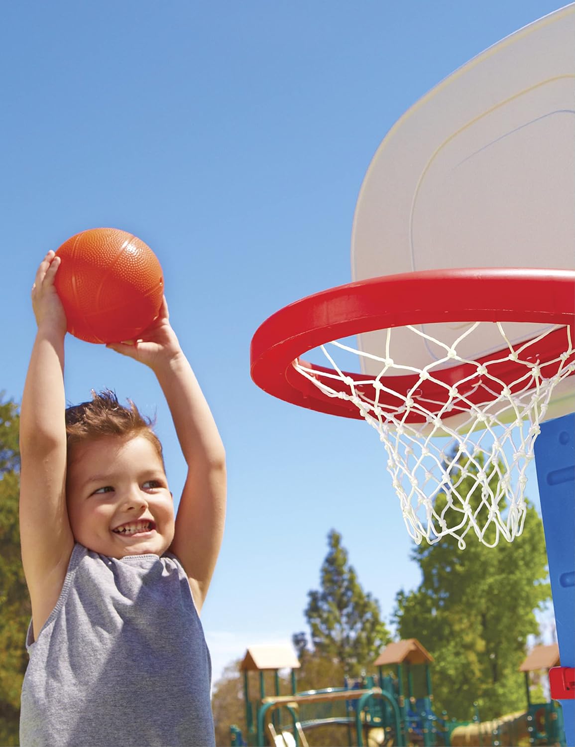 Easy Score Basketball Set - Blue with 3 Balls, 23.75 x 22 x 61 in
