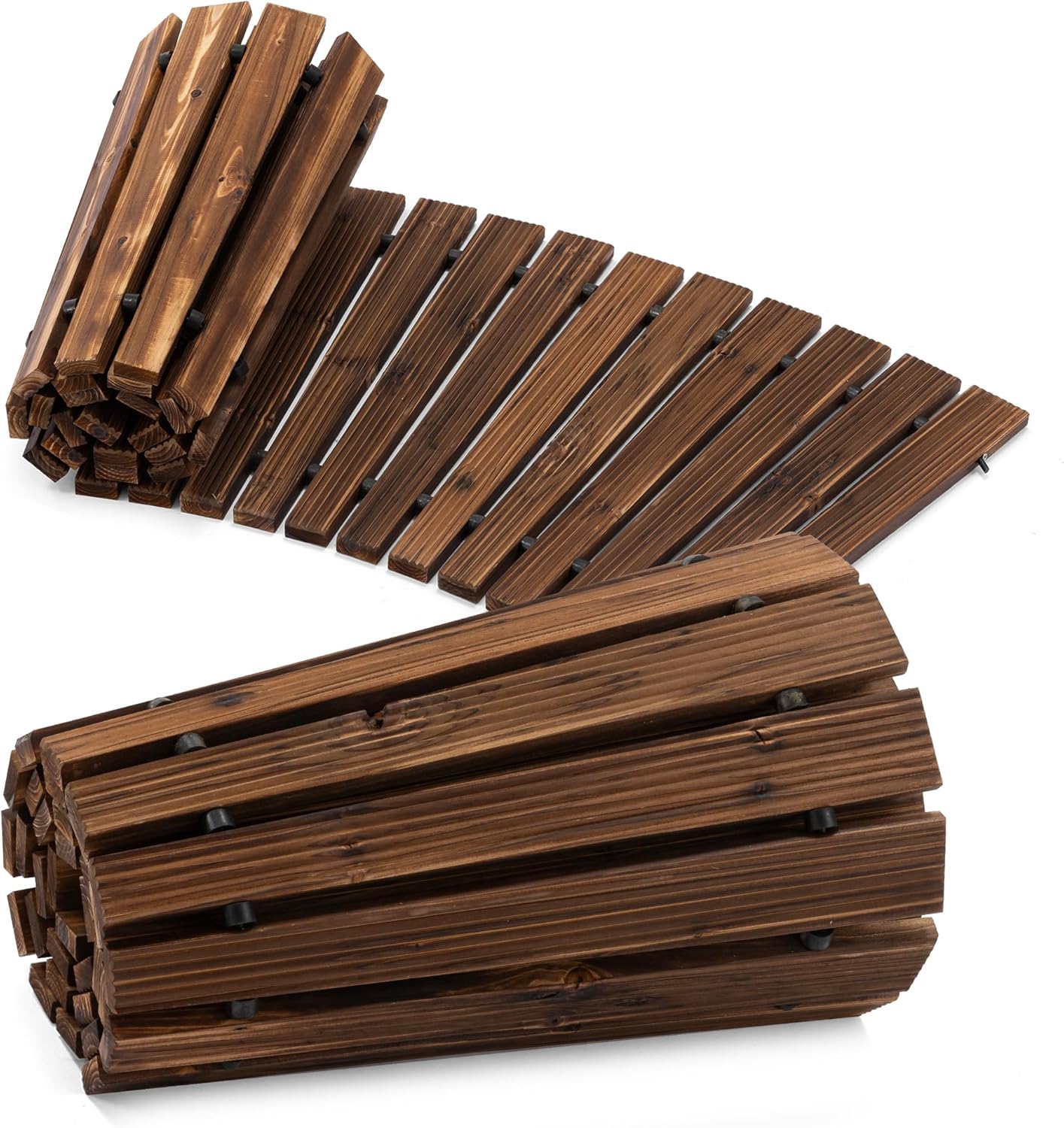 6FT Wooden Garden Pathway – Roll-Out Anti-Slip Outdoor Boardwalk (Walnut)