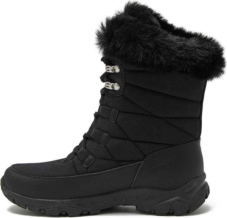 Women’s Waterproof Insulated Snow Boots – Lace-Up or Slip-On Winter Shoes (Sizes 6–11, Medium/Wide)
