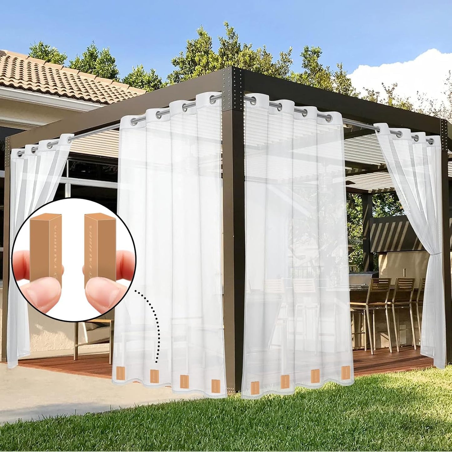 Outdoor Curtain Weights, for Heavy Wind, Outside Curtain, Patio, Mosquito, Cabana, Gazebo, Flags