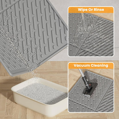 Cat Litter Box Mat - Scratch-Resistant, Easy to Clean, Soft on Paws, Waterproof & Urine-Proof